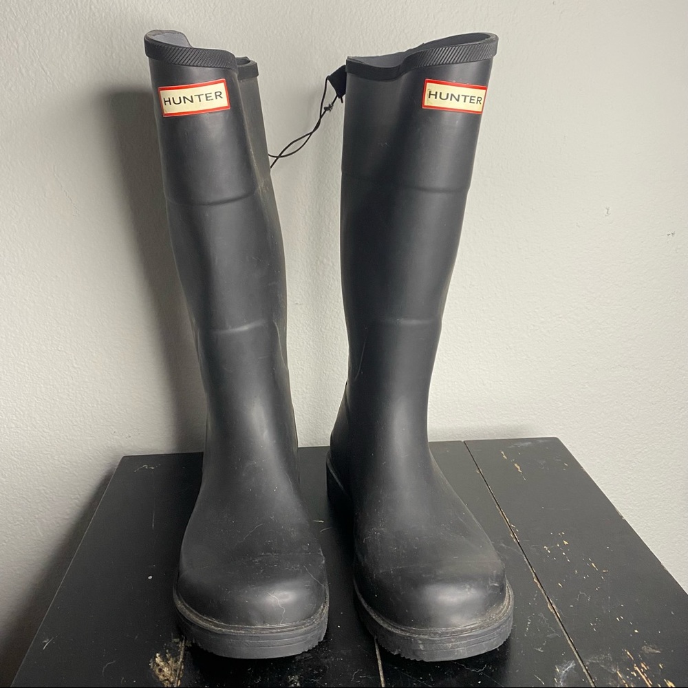 Hunter x Target Tall black rubber boots 8
